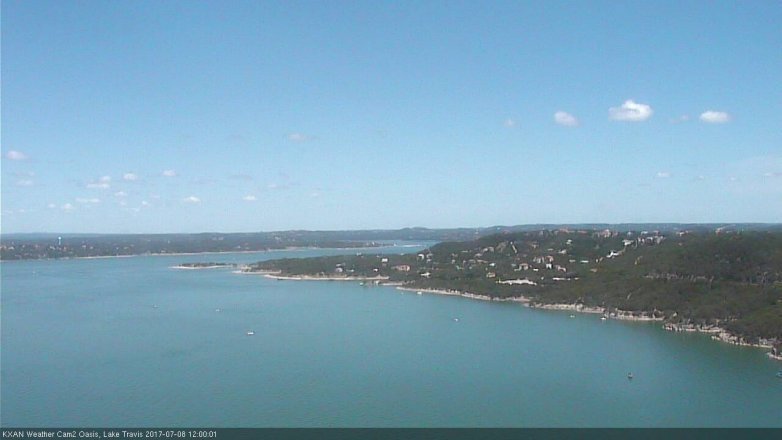 Lake Travis webcam, July 8, 2017 11:10 AM CT