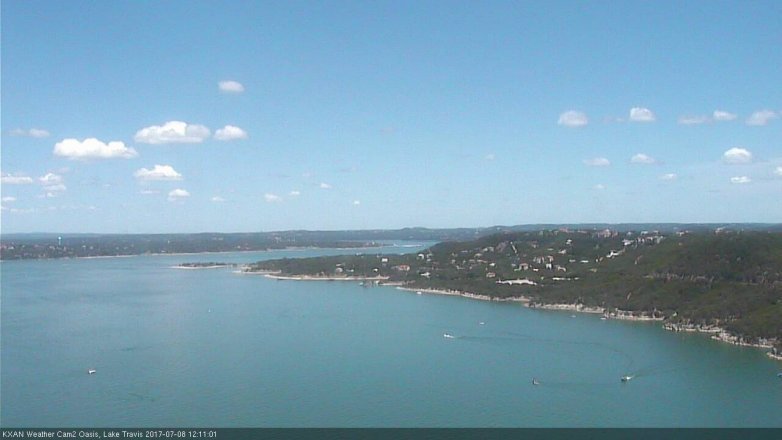 Lake Travis webcam, July 8, 2017 11:15 AM CT
