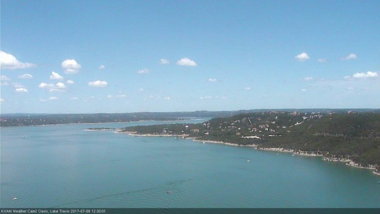Lake Travis webcam, July 8, 2017 11:40 AM CT