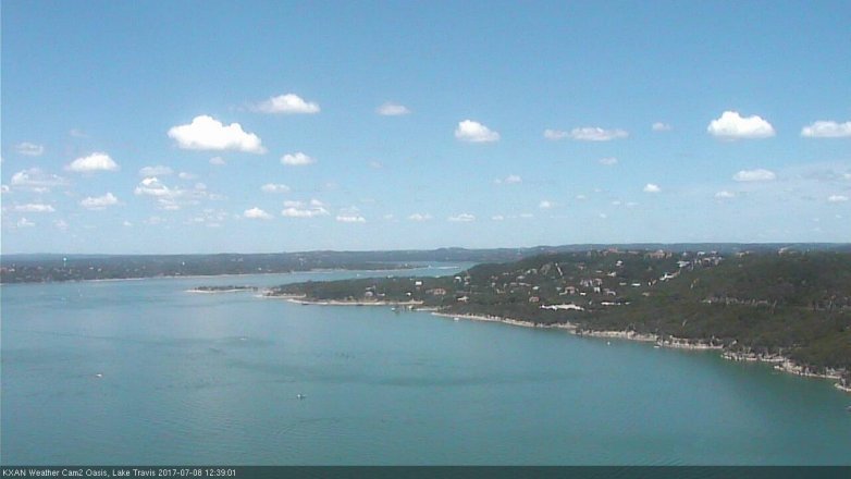 Lake Travis webcam, July 8, 2017 11:45 AM CT