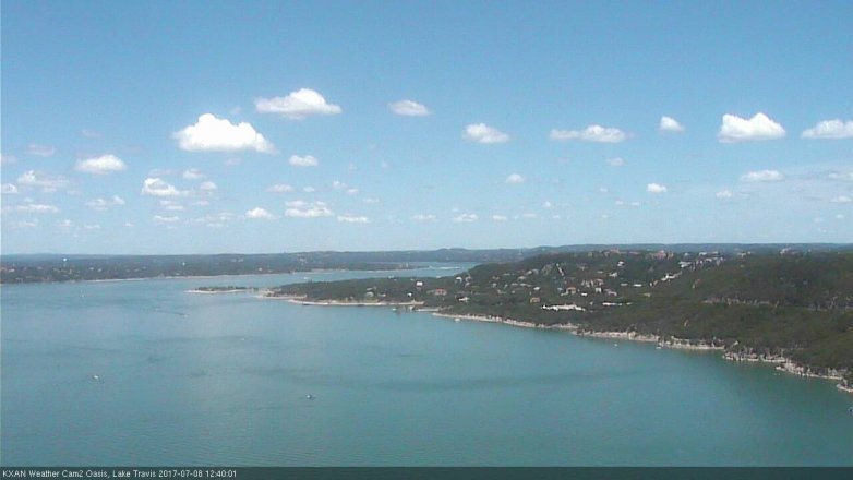 Lake Travis webcam, July 8, 2017 12:05 PM CT