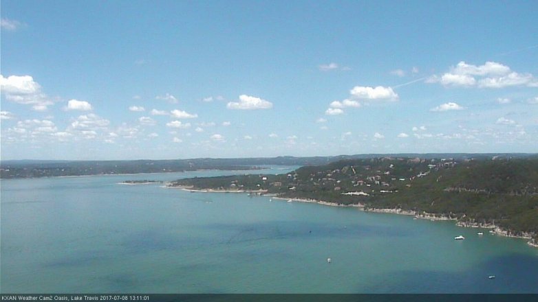 Lake Travis webcam, July 8, 2017 12:25 PM CT