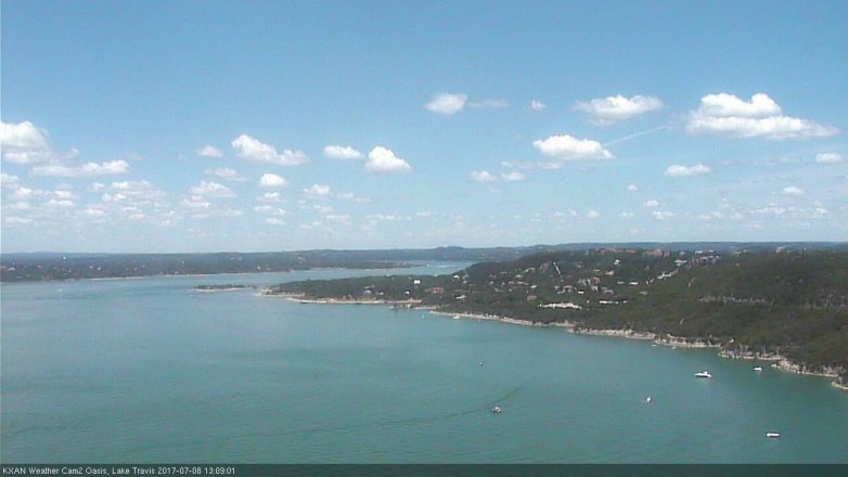 Lake Travis webcam, July 8, 2017 12:35 PM CT