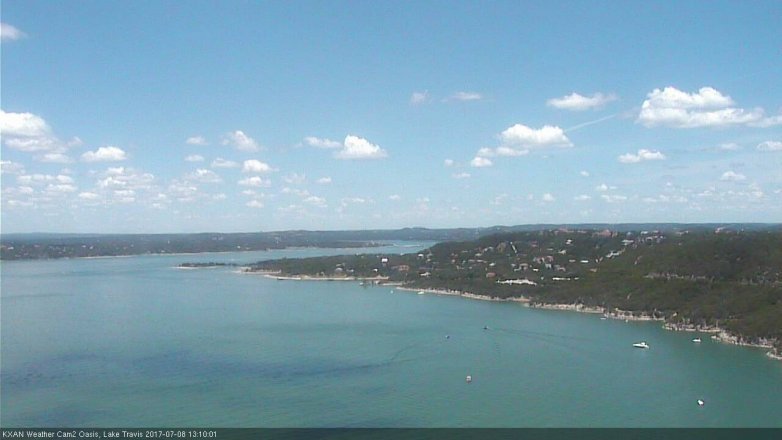 Lake Travis webcam, July 8, 2017 12:40 PM CT