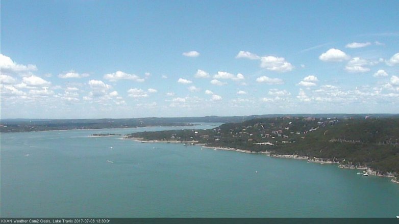 Lake Travis webcam, July 8, 2017 12:45 PM CT