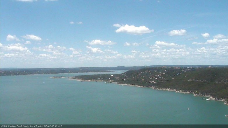 Lake Travis webcam, July 8, 2017 12:55 PM CT