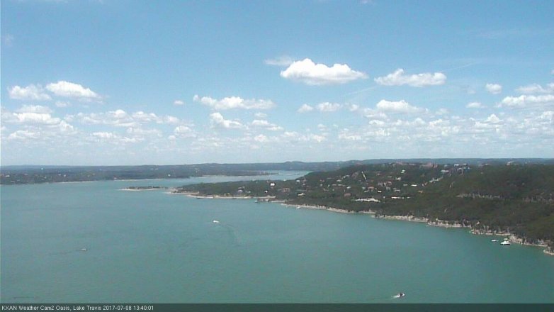 Lake Travis webcam, July 8, 2017 1:00 PM CT