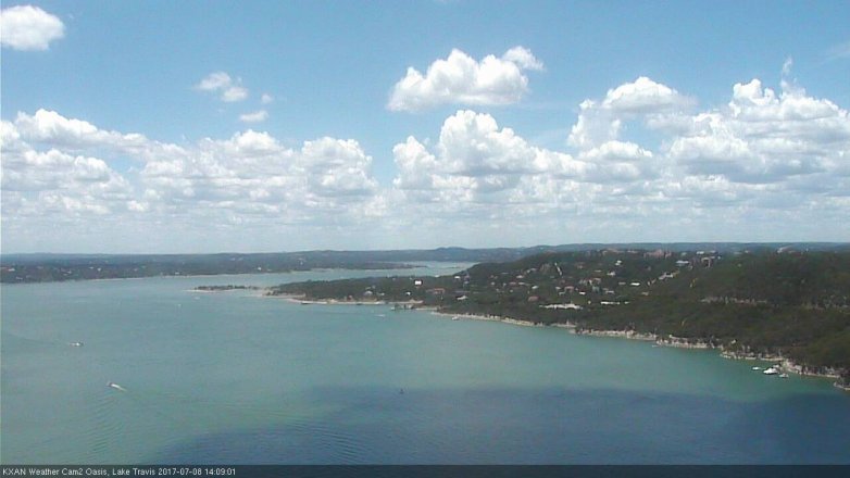 Lake Travis webcam, July 8, 2017 1:35 PM CT