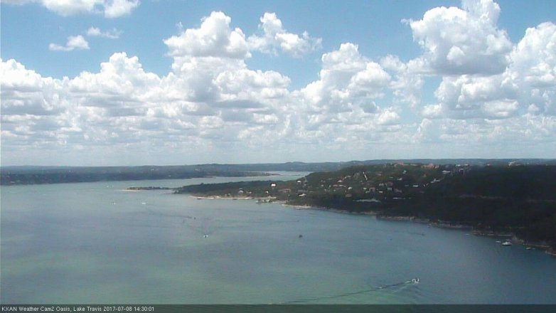 Lake Travis webcam, July 8, 2017 1:45 PM CT