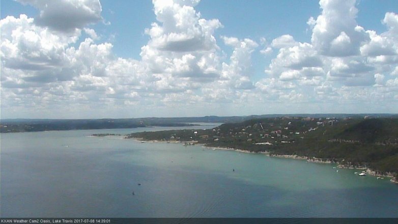 Lake Travis webcam, July 8, 2017 1:55 PM CT