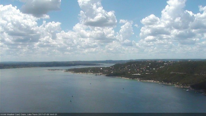 Lake Travis webcam, July 8, 2017 2:00 PM CT