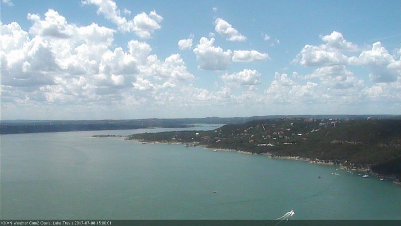 Lake Travis webcam, July 8, 2017 2:15 PM CT