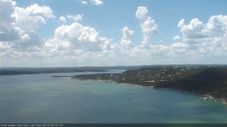 Lake Travis webcam, July 8, 2017 2:25 PM CT