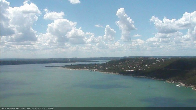 Lake Travis webcam, July 8, 2017 2:30 PM CT