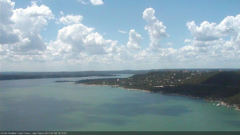 Lake Travis webcam, July 8, 2017 2:40 PM CT