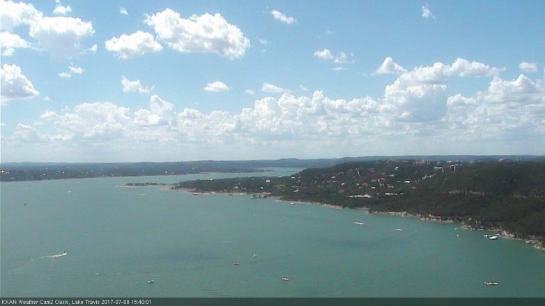 Lake Travis webcam, July 8, 2017 2:45 PM CT