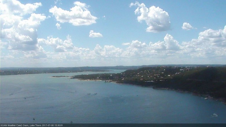 Lake Travis webcam, July 8, 2017 2:55 PM CT