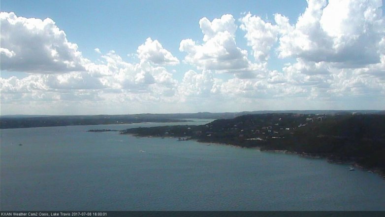 Lake Travis webcam, July 8, 2017 3:15 PM CT