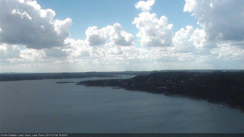 Lake Travis webcam, July 8, 2017 3:25 PM CT