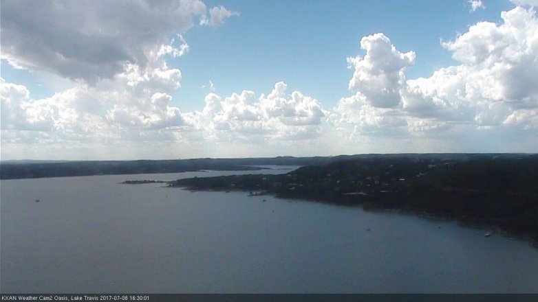 Lake Travis webcam, July 8, 2017 3:35 PM CT