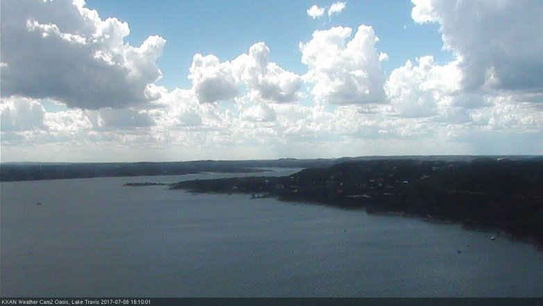 Lake Travis webcam, July 8, 2017 3:40 PM CT