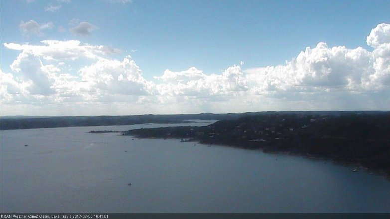 Lake Travis webcam, July 8, 2017 3:55 PM CT