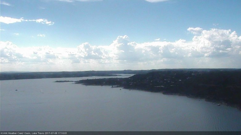 Lake Travis webcam, July 8, 2017 4:20 PM CT