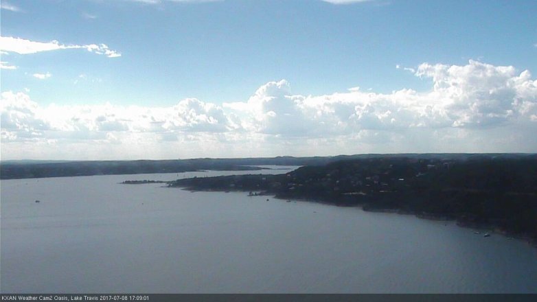 Lake Travis webcam, July 8, 2017 4:35 PM CT