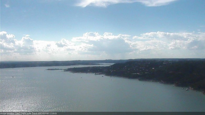 Lake Travis webcam, July 8, 2017 4:50 PM CT