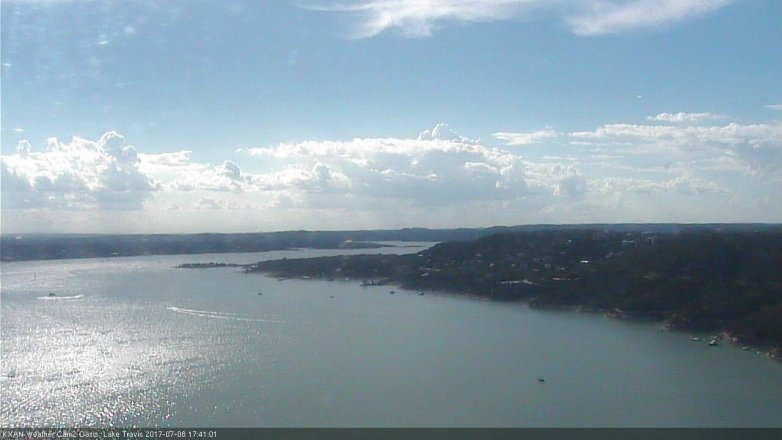 Lake Travis webcam, July 8, 2017 5:00 PM CT