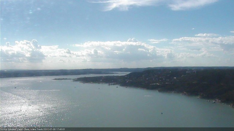 Lake Travis webcam, July 8, 2017 5:10 PM CT
