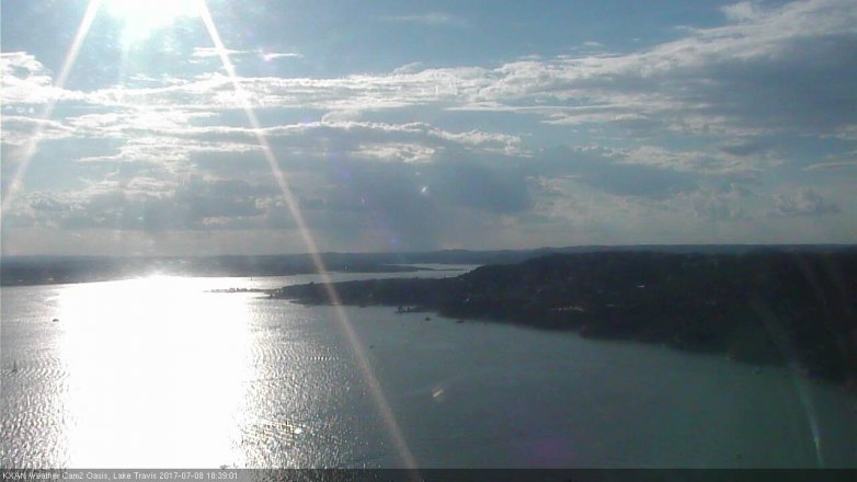 Lake Travis webcam, July 8, 2017 5:50 PM CT