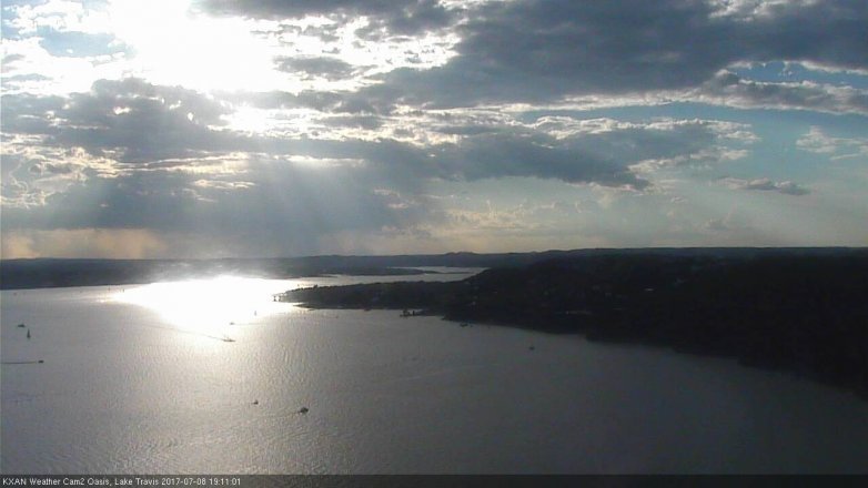 Lake Travis webcam, July 8, 2017 6:20 PM CT