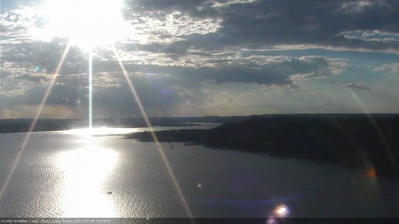 Lake Travis webcam, July 8, 2017 6:25 PM CT