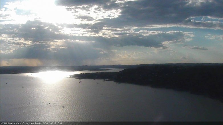 Lake Travis webcam, July 8, 2017 6:35 PM CT