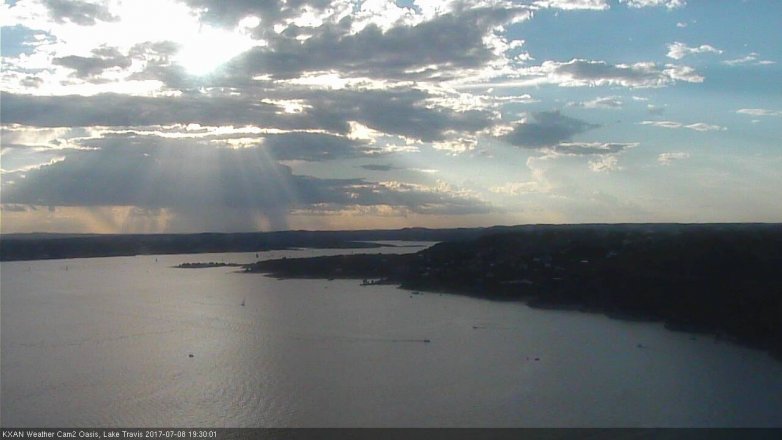 Lake Travis webcam, July 8, 2017 6:40 PM CT
