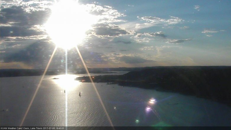Lake Travis webcam, July 8, 2017 6:45 PM CT