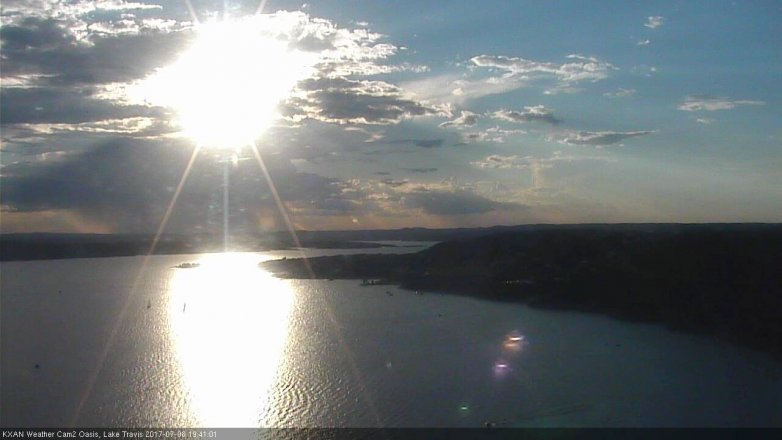 Lake Travis webcam, July 8, 2017 7:10 PM CT