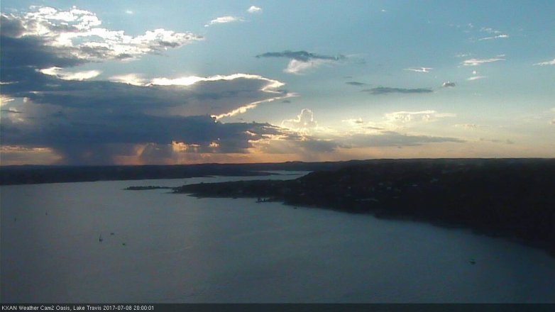 Lake Travis webcam, July 8, 2017 7:15 PM CT