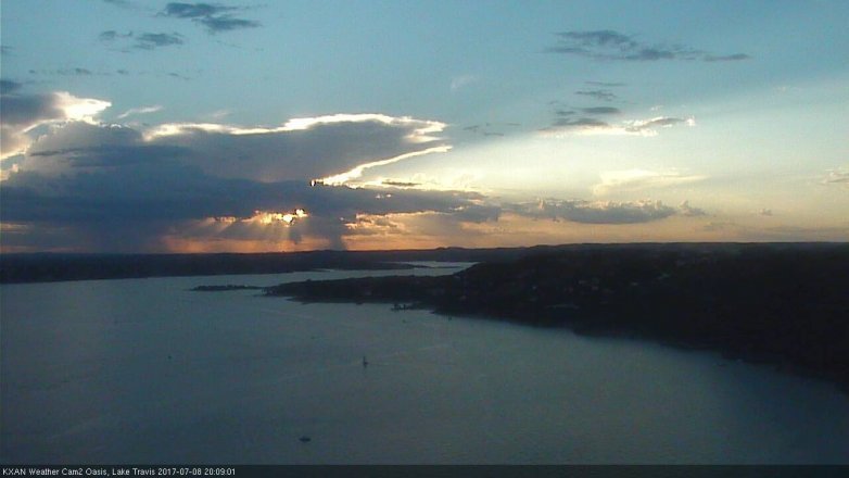 Lake Travis webcam, July 8, 2017 7:40 PM CT