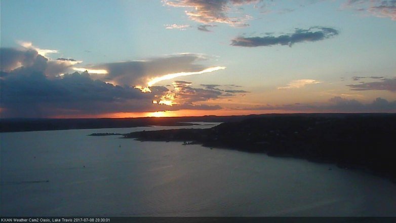 Lake Travis webcam, July 8, 2017 7:45 PM CT