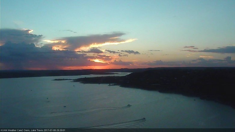 Lake Travis webcam, July 8, 2017 8:05 PM CT