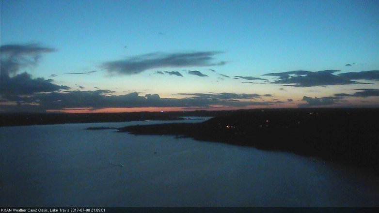Lake Travis webcam, July 8, 2017 8:20 PM CT