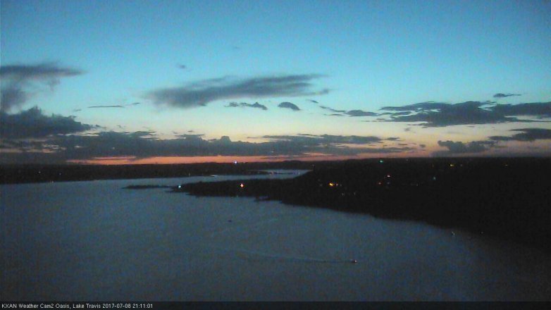 Lake Travis webcam, July 8, 2017 8:40 PM CT