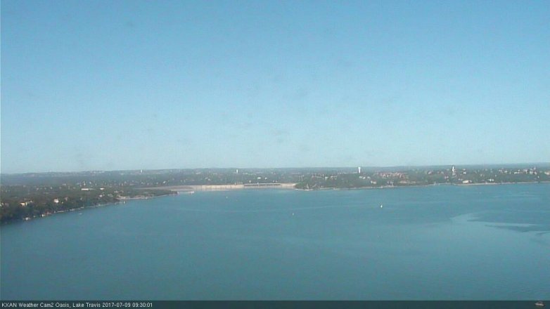 Lake Travis webcam, July 9, 2017 9:00 AM CT