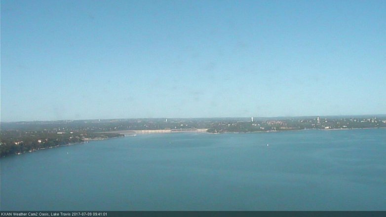 Lake Travis webcam, July 9, 2017 9:05 AM CT