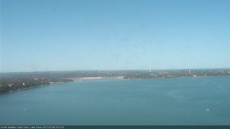 Lake Travis webcam, July 9, 2017 9:25 AM CT