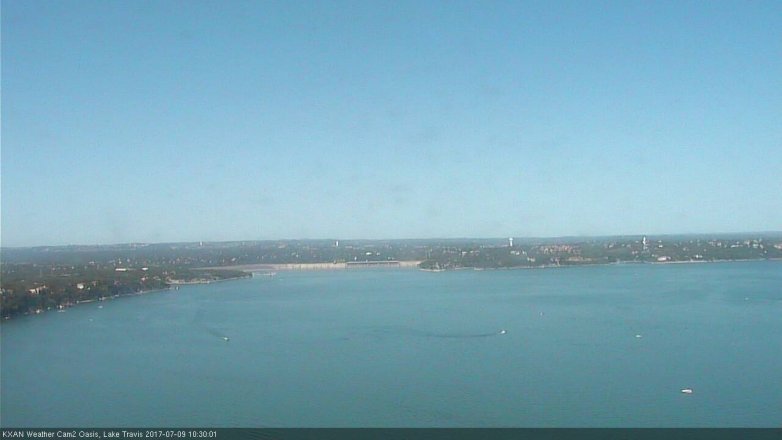 Lake Travis webcam, July 9, 2017 9:45 AM CT