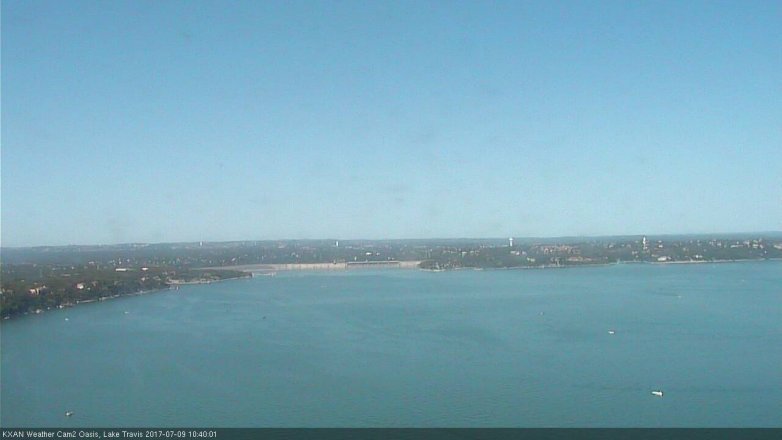Lake Travis webcam, July 9, 2017 10:10 AM CT