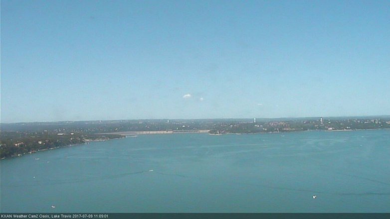 Lake Travis webcam, July 9, 2017 10:30 AM CT